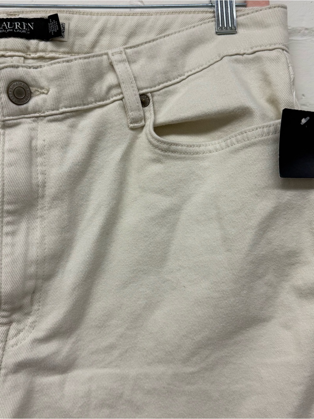 NWT Lauren Ralph Lauren High-Rise Straight Ankle Jean White Wash Size 16 - Picture 6 of 9